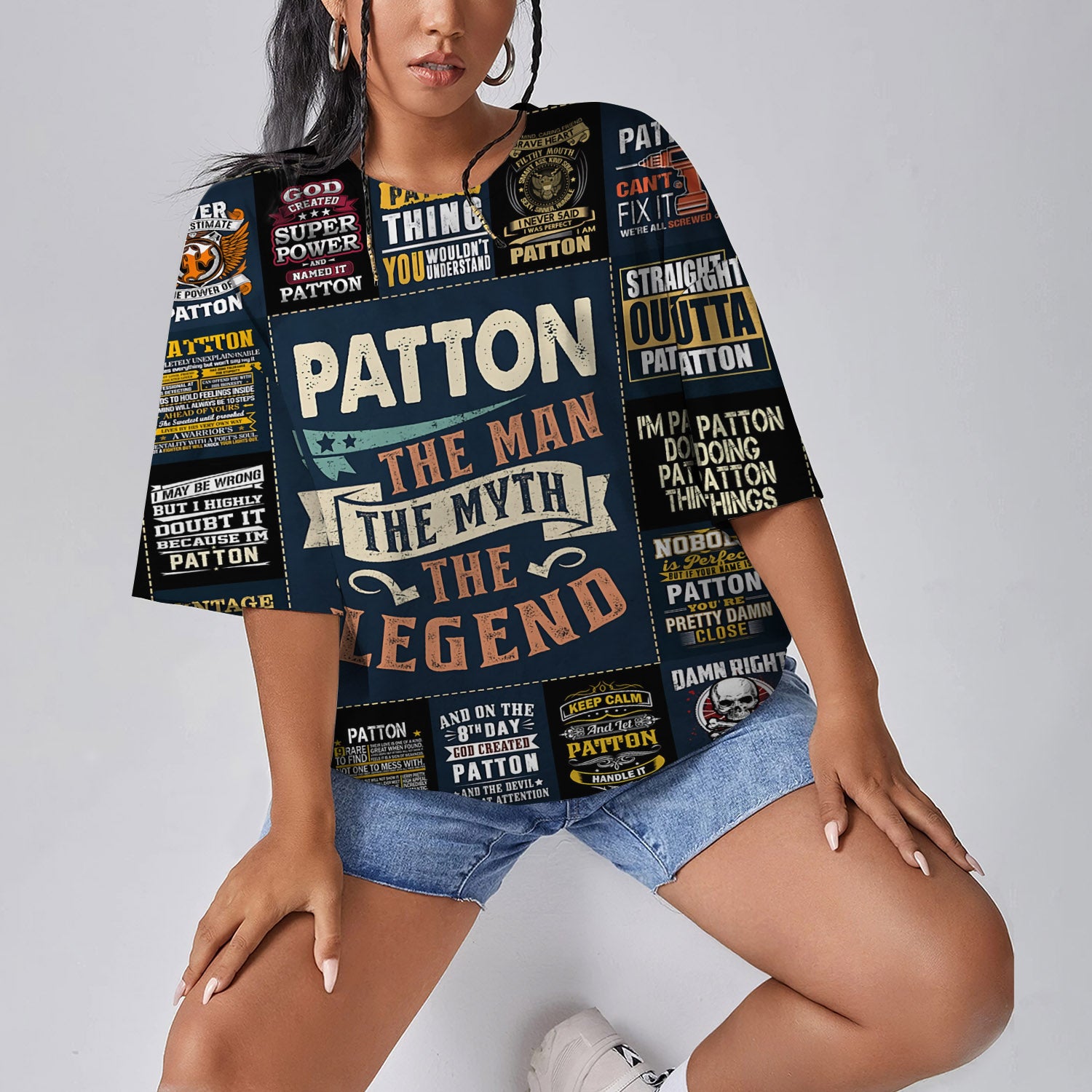 Patton Women Oversized T-Shirt | Printed Graphic Tees